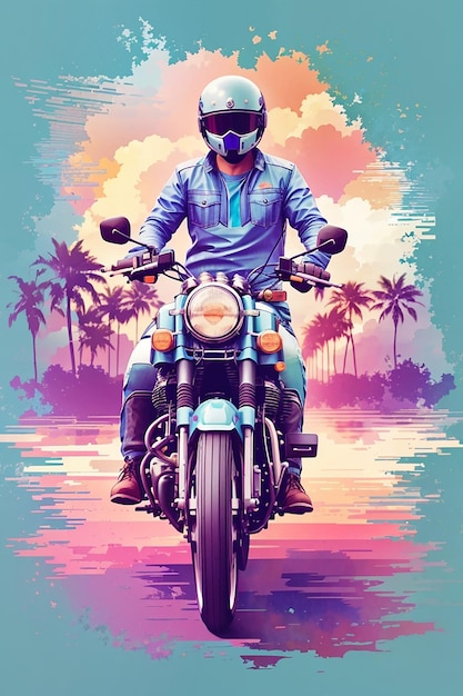 motocicletta classica isolata per poster di maglietta