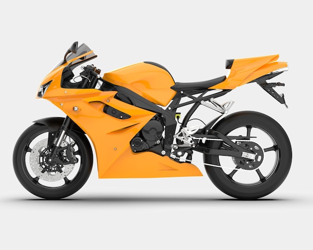 Motocicletta isolata su sfondo 3d rendering illustrazione