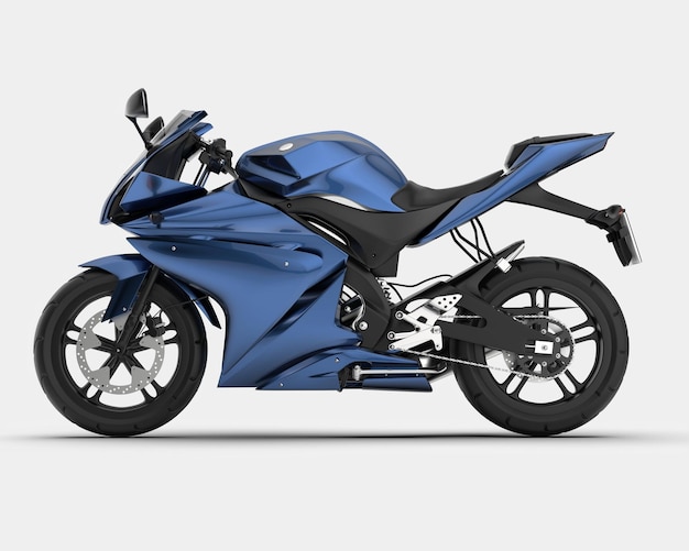 Motocicletta isolata su sfondo 3d rendering illustrazione