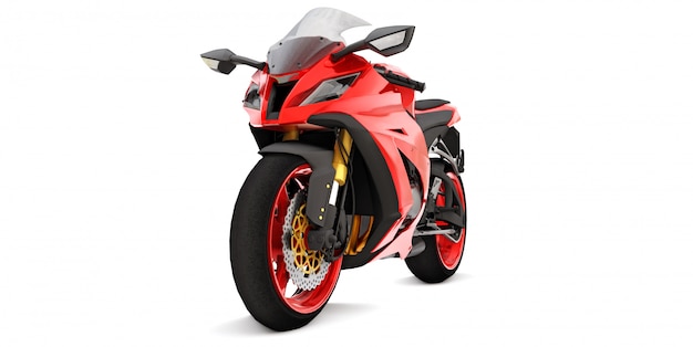 Motocicletta super sportiva rossa 3d