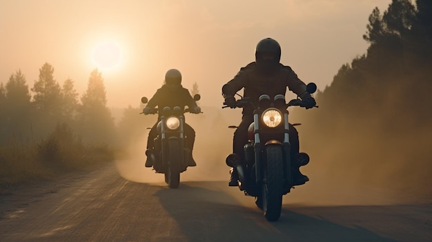 Motociclisti in autostrada IA generativa