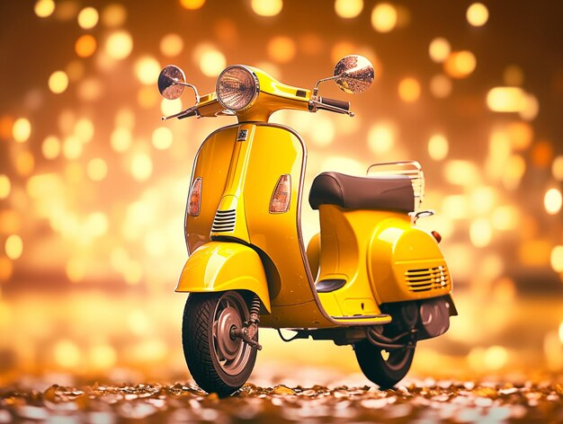 Motore per scooter classico giallo luccicante