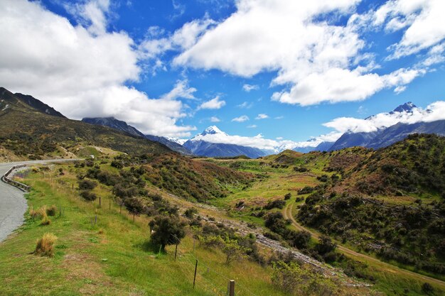 Mount Cook nel parco nazionale, Nuova Zelanda