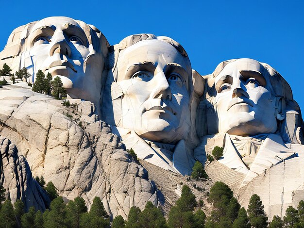 Mount Rushmore close-up ai generato