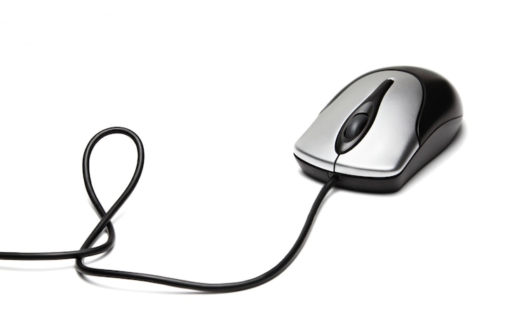 Foto mouse del computer isolato