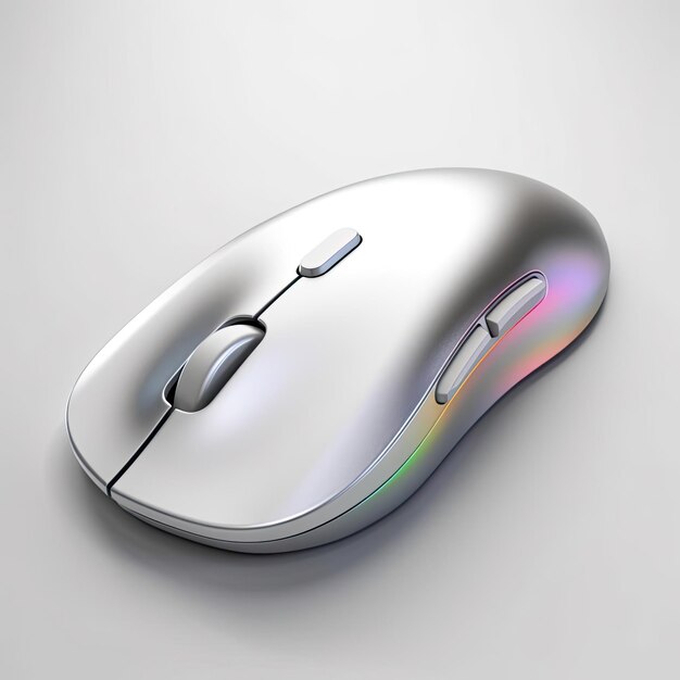 Mouse del computer su sfondo grigio rendering 3D