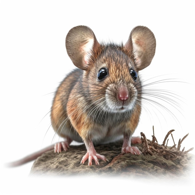 Mouse isolato su sfondo bianco IA generativa