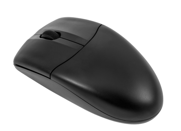 Mouse ottico per computer wireless moderno isolato su sfondo bianco