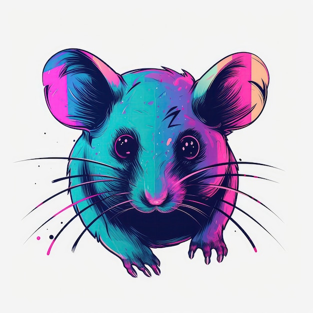 Mouse su sfondo bianco Logo Arte digitale IA generativa