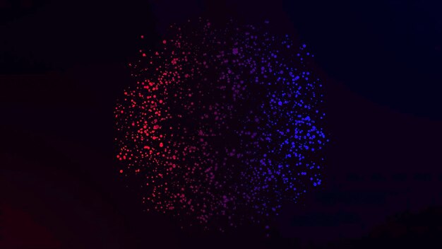 Movimento astratto sfera colorata di particelle incandescenti animazione array di punti tremolanti o digitale