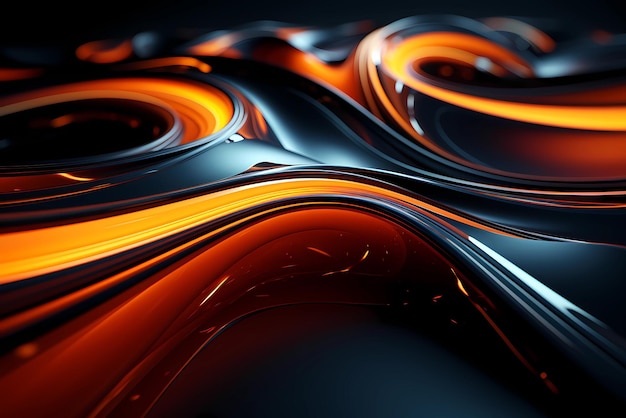 Movimento fluido arancione e nero