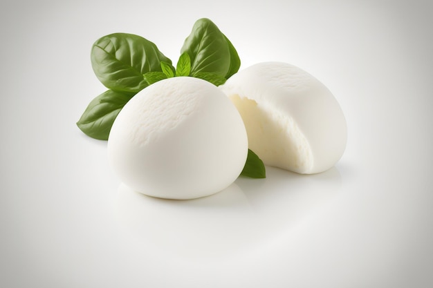 Mozzarella baby isolata su uno sfondo bianco gruppo di bocconcini di mozzarella