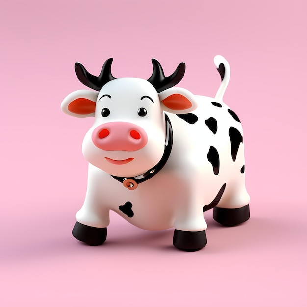 mucca caricatura 3d carino carino