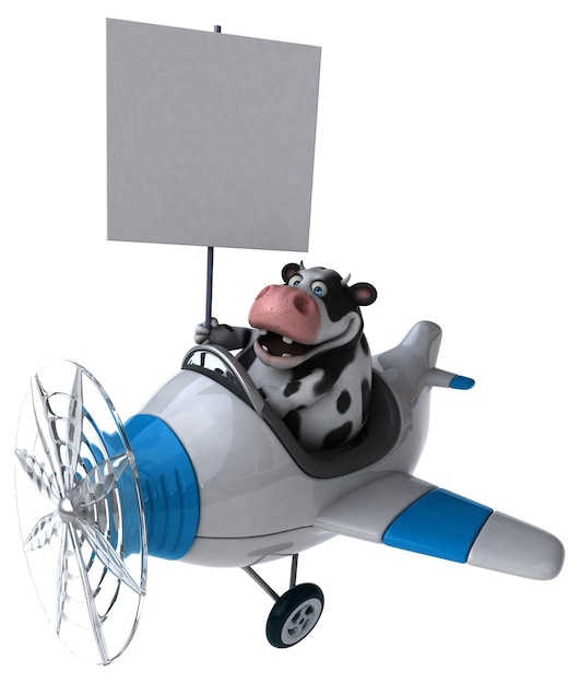 Mucca divertente - illustrazione 3D