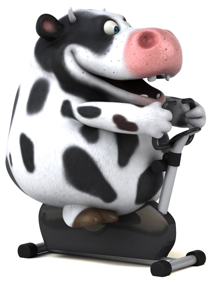 Foto mucca divertente - illustrazione 3d