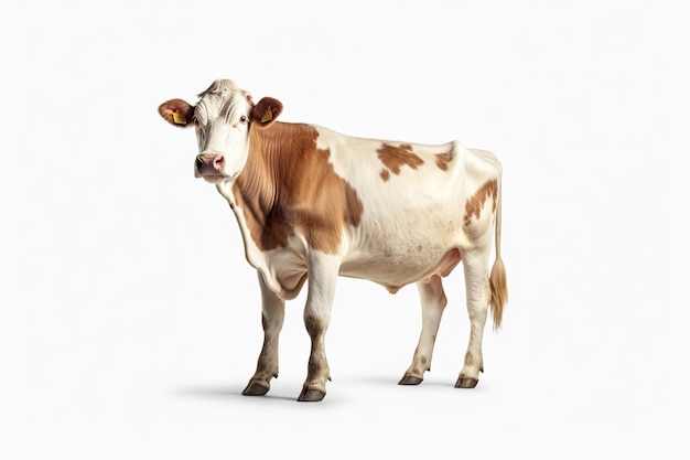 mucca su sfondo bianco