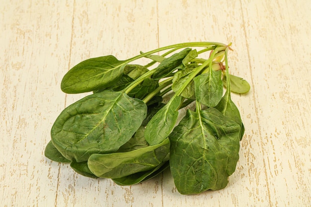 Mucchio di foglie di spinaci verdi freschi