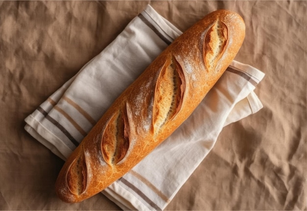 Mucchio di pane appena sfornato su fondo di legno