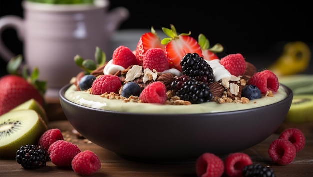 Muesli croccante avena frutta cibo spuntino biologico Generare Ai