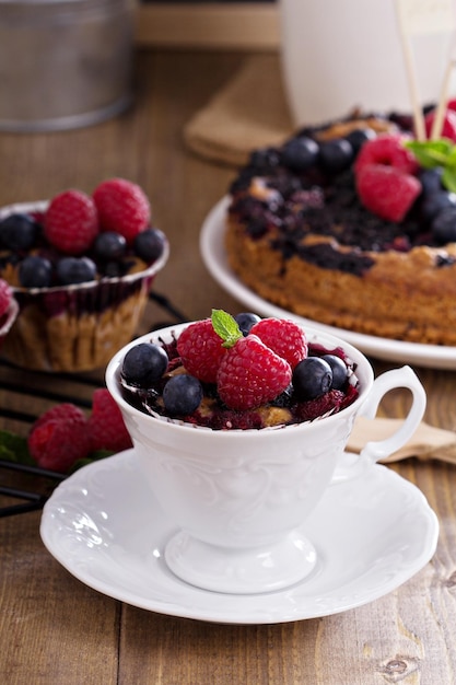 Muffin ai frutti di bosco con avena