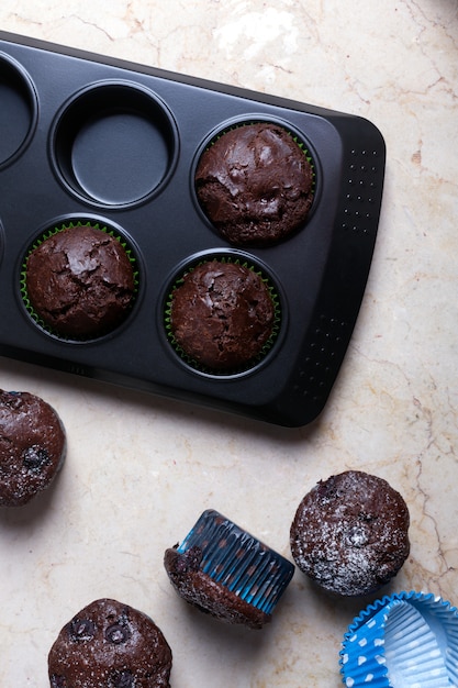 Muffin al cioccolato - cibo dolce americano