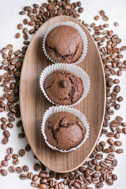 Muffin al cioccolato con chicchi di caffè