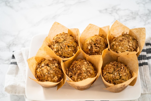 Muffin alla banana e farina d'avena