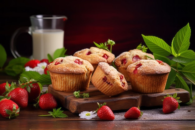 Muffin alla fragola Snack salutari Ricette Alimentari