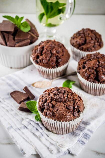 Muffin alla menta e cioccolato