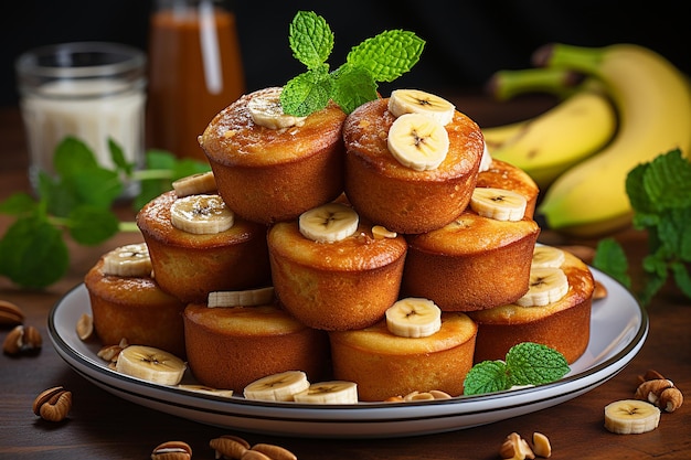 Muffin alle banane e noci al forno