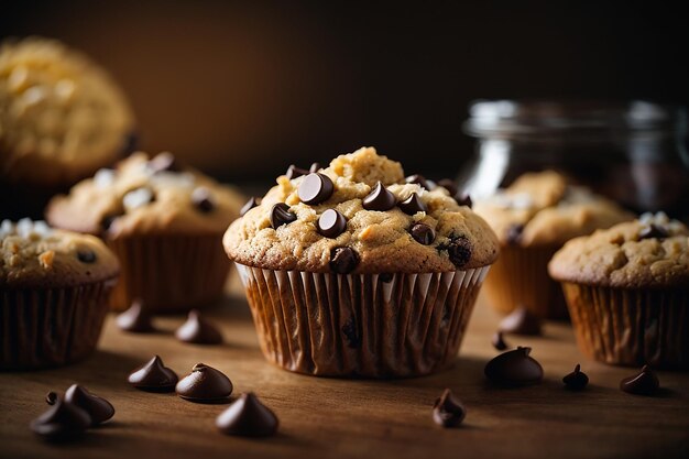 Muffin con gocce di cioccolato