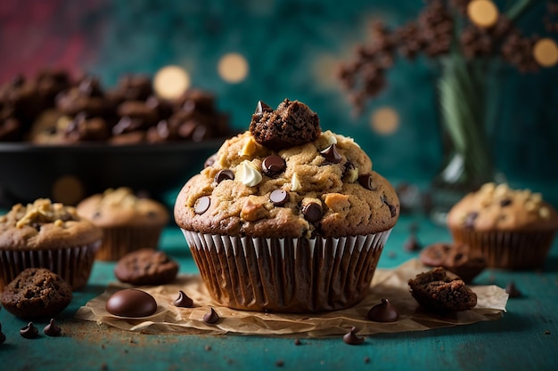 Muffin con gocce di cioccolato