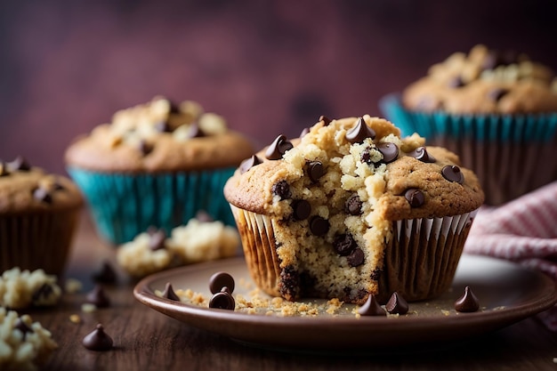 Muffin con gocce di cioccolato