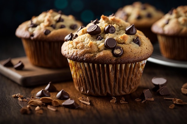 Muffin con gocce di cioccolato