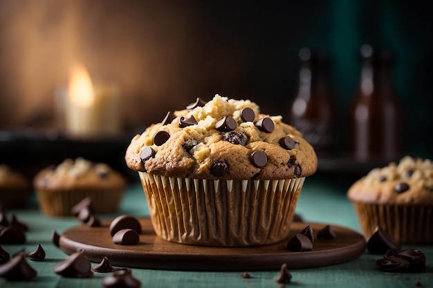 Muffin con gocce di cioccolato