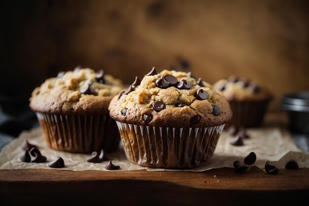 Muffin con gocce di cioccolato