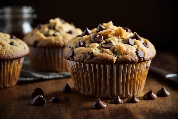 Muffin con gocce di cioccolato