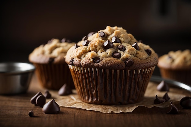 Muffin con gocce di cioccolato