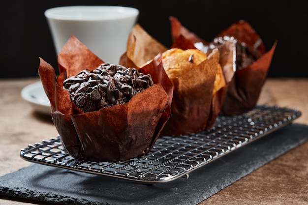 Muffin de tre cioccolatini