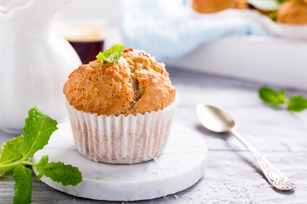 Muffin fatti in casa con cannella di cocco