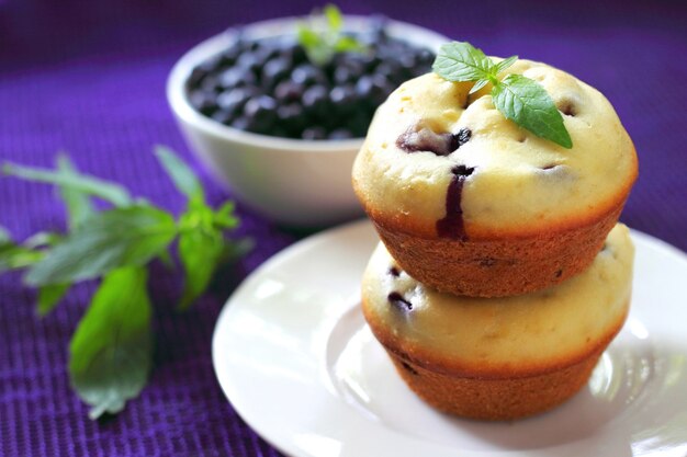 Muffin fatti in casa con mirtilli