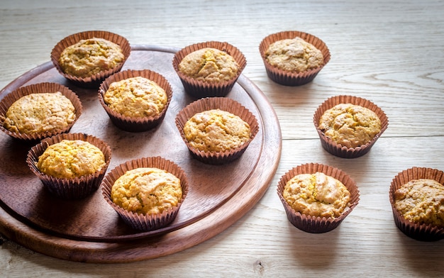 Muffin integrali di zucca con uvetta