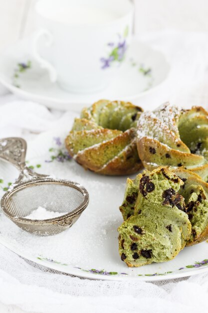 Muffins con tè e cioccolato