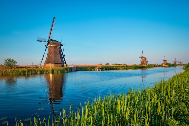 Mulini a vento a kinderdijk in Olanda Paesi Bassi