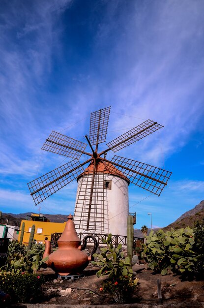 Mulino a vento d'epoca a Gran Canaria Isole Canarie Spagna