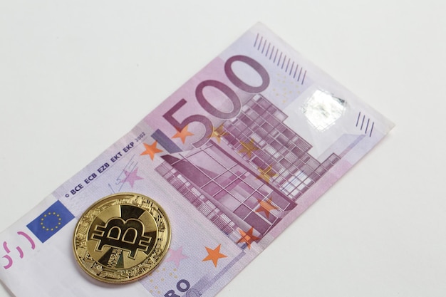 Multi Euro Dolar cash Diversi tipi di banconote bitcoin di nuova generazione