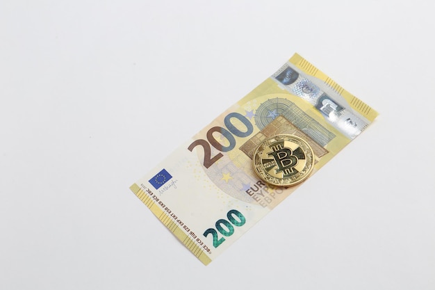 Multi Euro Dolar cash Diversi tipi di banconote bitcoin di nuova generazione