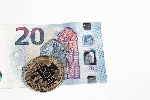 Multi Euro Dolar cash Diversi tipi di banconote bitcoin di nuova generazione