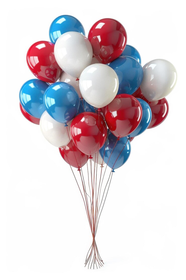 Multicolored inflatable balloons on white background Image of multicolored balloons isolated on white background