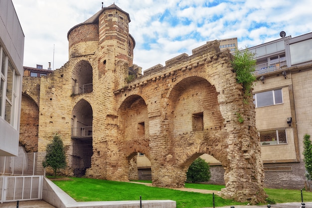 Mura della città vecchia. Ruines de Muralhas. Bruxelles, Belgio.